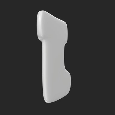 3d render of a white dog on a black background