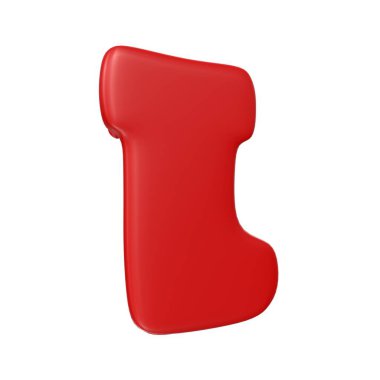 red letter l isolated on white background