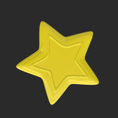 Siyah arkaplanda altın yıldız simgesi. vektör illüstrasyonu