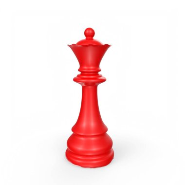 chess board with a king of the queen. 3d illustration