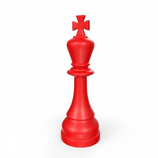 国际象棋棋子 背景为白色 带有国王国旗 3D渲染 图库图片