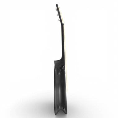 Siyah gitar beyaz arkaplanda izole edildi