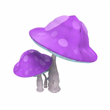 purple mushroom isolated on white background