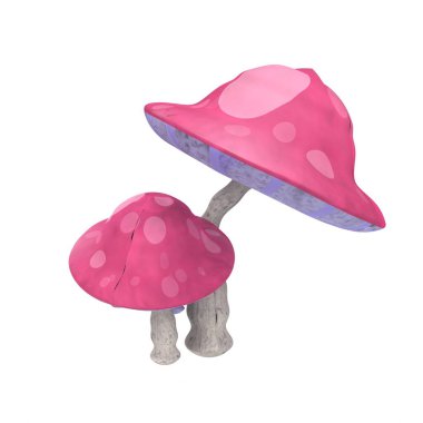 watercolor illustration of a cute cartoon mushroom