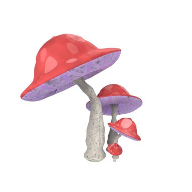 Ormandaki mantar, illüstrasyon, beyaz arkaplanda vektör.