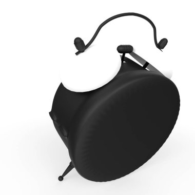 black leather bag with a handle on a white background
