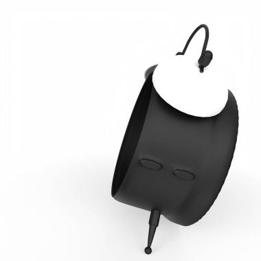 3d rendering of a white head with a black handle
