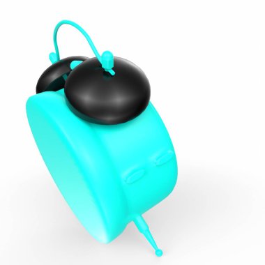 3d rendering of a blue robot isolated on white background