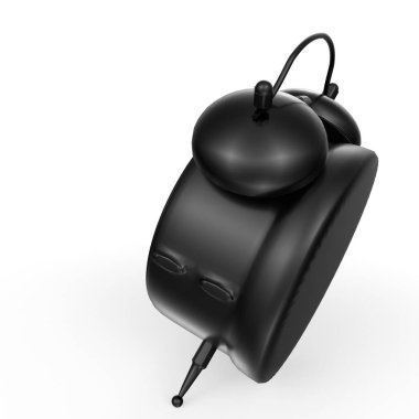 black coffee kettle with a handle on a white background