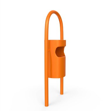 3d rendering of a yellow plastic chair isolated on white background