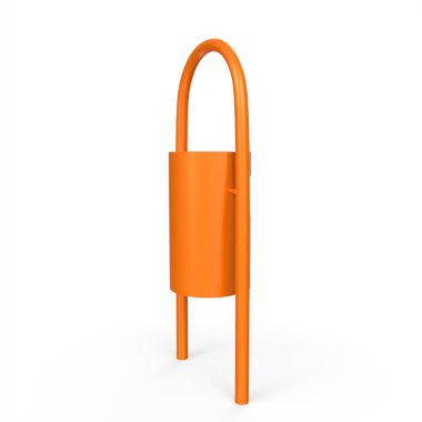 orange umbrella isolated on white background. 3d illustration