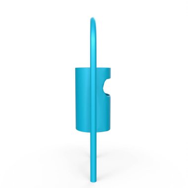 blue plastic ice cream on white background. 3d illustration