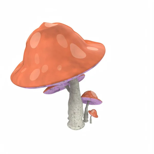 mushroom in the forest. 3d illustration.