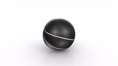 black and white 3d spheres isolated on a light background