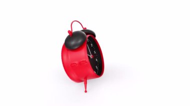 Beyaz arkaplanda kırmızı alarm saati