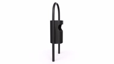 3d render, white background with a black handle. vector illustration.