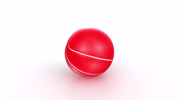 Red Ball White Background Isolated — Wideo stockowe