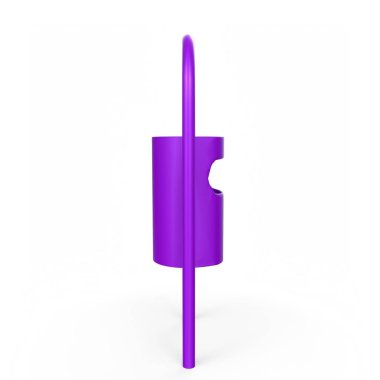 3d render of a purple lollipop on white background