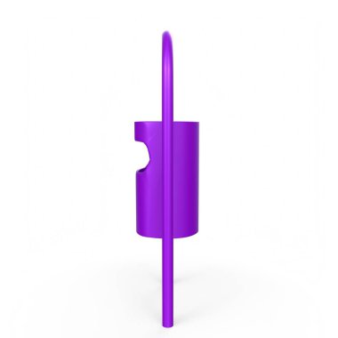 3d render of a purple lollipop on white background