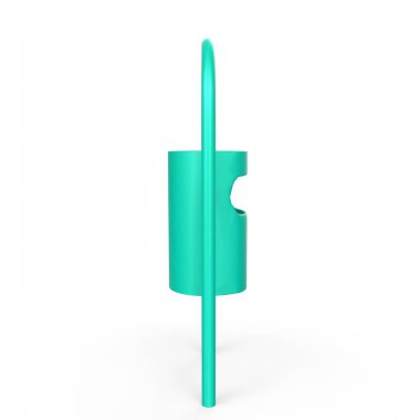 3d render of a green and white lollipop on a stick isolated on a background