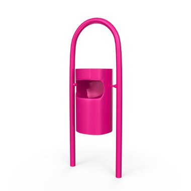 purple plastic bag with a handle on a white background. 3d rendering