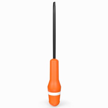 screwdriver with a red handle on a white background