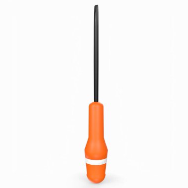 screwdriver with a red handle on a white background