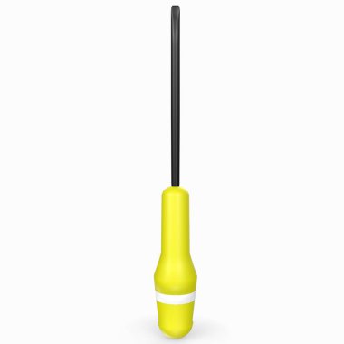 screwdriver with a hammer and a black handle on a white background