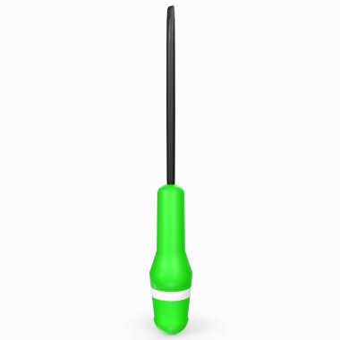 screwdriver with a black handle on a white background