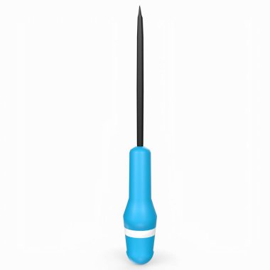 screwdriver with a blue handle on a white background