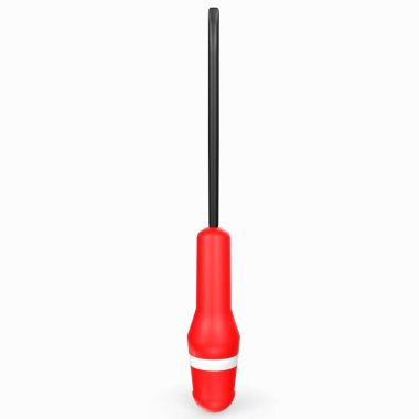 red screwdriver with a handle on a white background