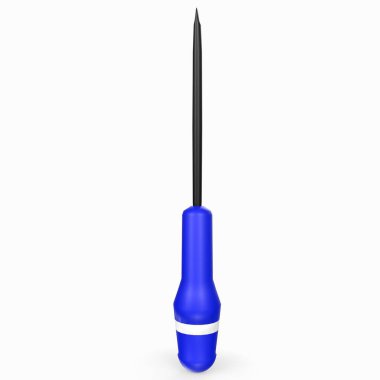 screwdriver with a blue handle on a white background