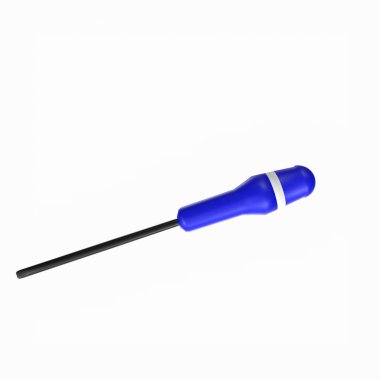 blue plastic screwdriver isolated on white background