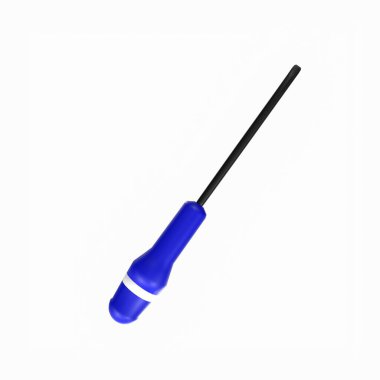 blue plastic screwdriver isolated on white background