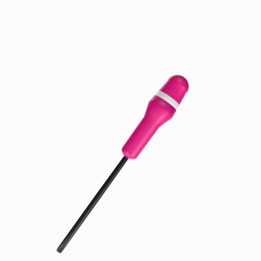 3d render of a red and pink screwdriver