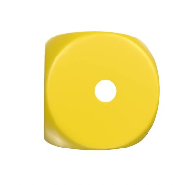yellow plastic plate isolated on white background