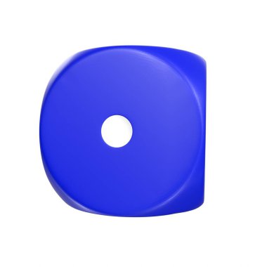 blue plastic button isolated on white background