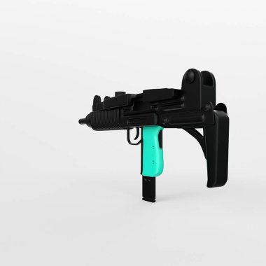 3d render of a gun isolated on white background