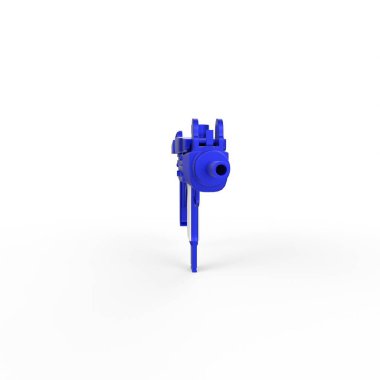 blue robot icon isolated on white background. minimalism concept. 3d illustration.