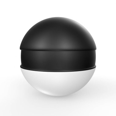 black cap icon isolated on white background. 3d illustration