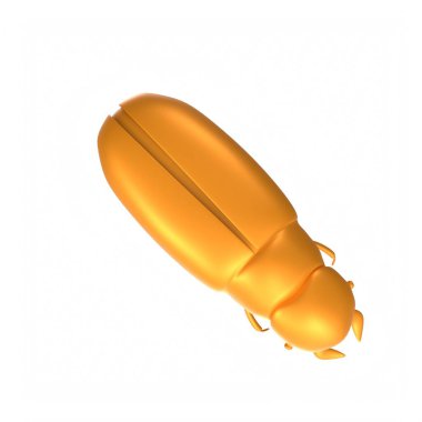 3d render of a gold egg isolated on white background