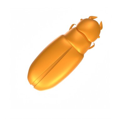 3d rendering of a yellow beetle isolated on white background