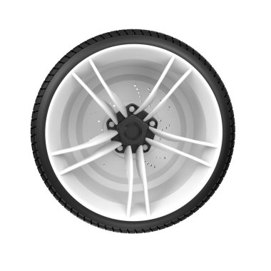 wheel of a car tire isolated on white background