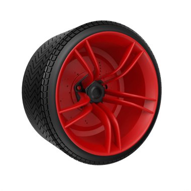 red car wheel isolated on white background
