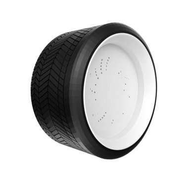 Araba lastiği beyaz arkaplanda izole edildi