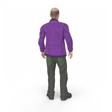 3d render of a man in a hoodie on a white background