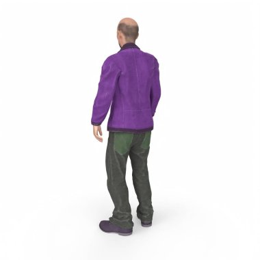 3d render of a man in a hoodie on a white background