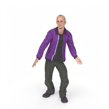 3d render of a man in a suit, isolated on white background