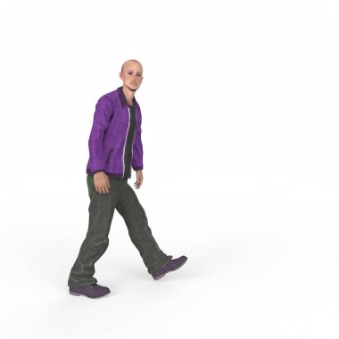 full length portrait of a man in a suit and a jacket on a white background