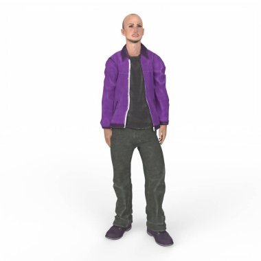 portrait of a man in a suit, standing in a studio, isolated on white background